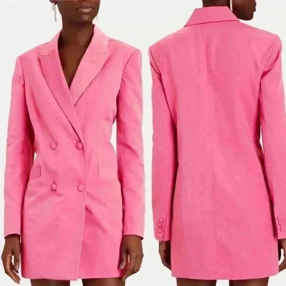 STAUD Hue Moire Mini Blazer Dress Bubblegum Pink Size XS NWT - Picture 11 of 11
